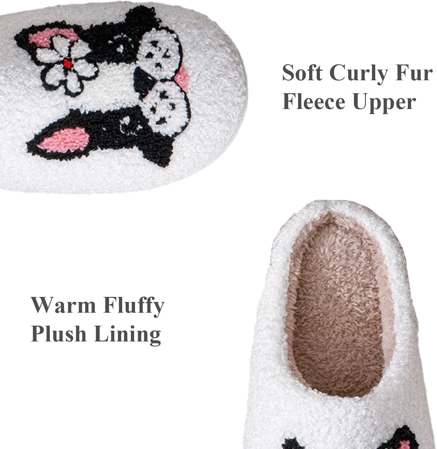 QSKPC animal slippers for women Fluffy Plush Slippers Cute Cartoon House Slipper Fruit Slippers for Womens Mens Plush Soft Memory Foam House Shoes
