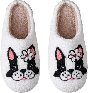 QSKPC animal slippers for women Fluffy Plush Slippers Cute Cartoon House Slipper Fruit Slippers for Womens Mens Plush Soft Memory Foam House Shoes