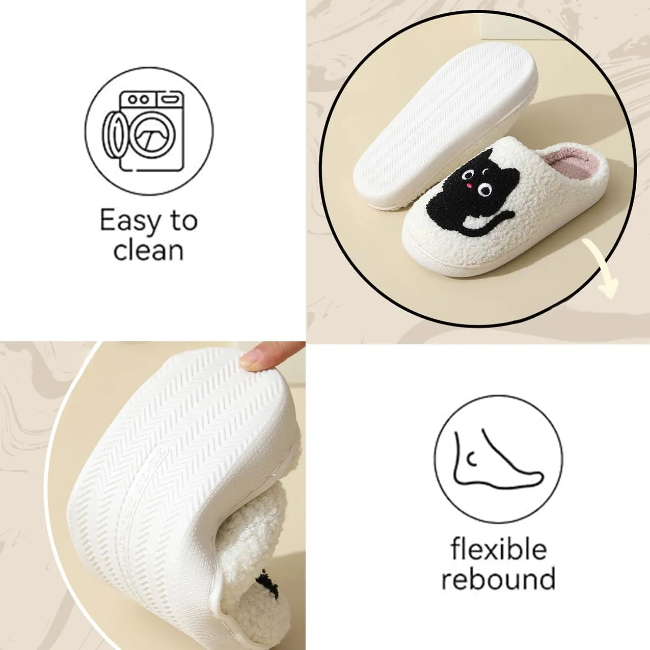 QSKPC animal slippers for women Fluffy Plush Slippers Cute Cartoon House Slipper Fruit Slippers for Womens Mens Plush Soft Memory Foam House Shoes
