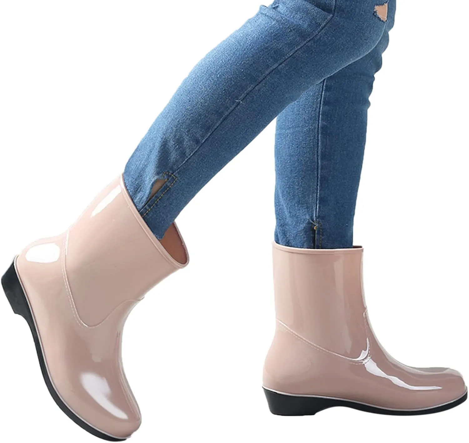 Rain Boots for Women Waterproof Mid Calf Rain Boots Garden Shoes Outdoor Rubber Shoes for Hunting Gardening Farming