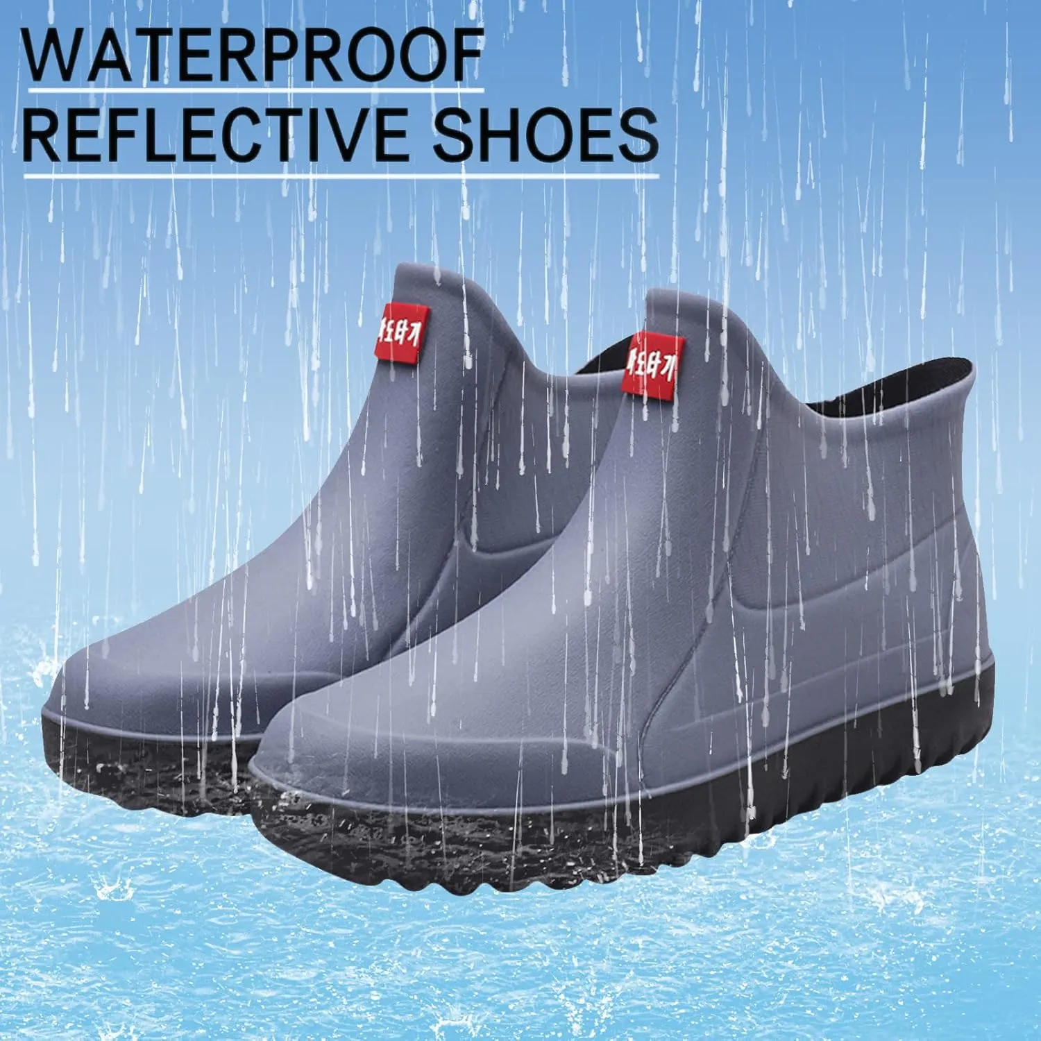 Rain Boots Women Comfortable Mens Grounded Footwear Ruffle Ankle Booties Barefoot Shoes Casual Fall Short Rain Boots for Women Waterproof Garden Shoes Chelsea Boots
