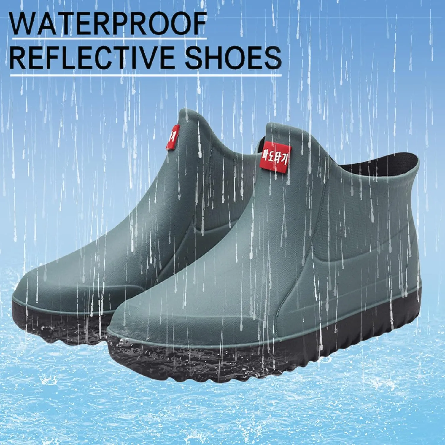 Rain Boots Women Comfortable Mens Grounded Footwear Ruffle Ankle Booties Barefoot Shoes Casual Fall Short Rain Boots for Women Waterproof Garden Shoes Chelsea Boots