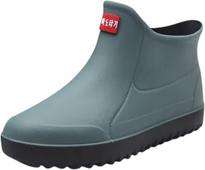 Rain Boots Women Comfortable Mens Grounded Footwear Ruffle Ankle Booties Barefoot Shoes Casual Fall Short Rain Boots for Women Waterproof Garden Shoes Chelsea Boots