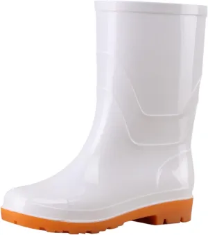 Rain Boots Women Mid-Calf Rain Shoes Wide Calf Waterproof Rubber Boots Comfortable Non Slip Short Garden Shose