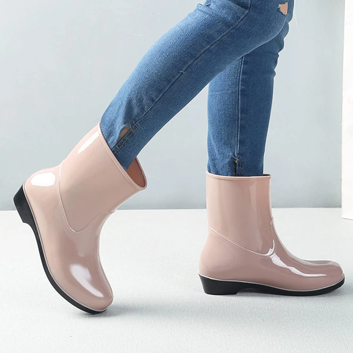 Rain Boots Women Tall Waterproof Mens Grounded Footwear Booties To Wear with Dresses Work Barefoot Shoes Packable Tall Rain Boots for Women Waterproof Chelsea Boots