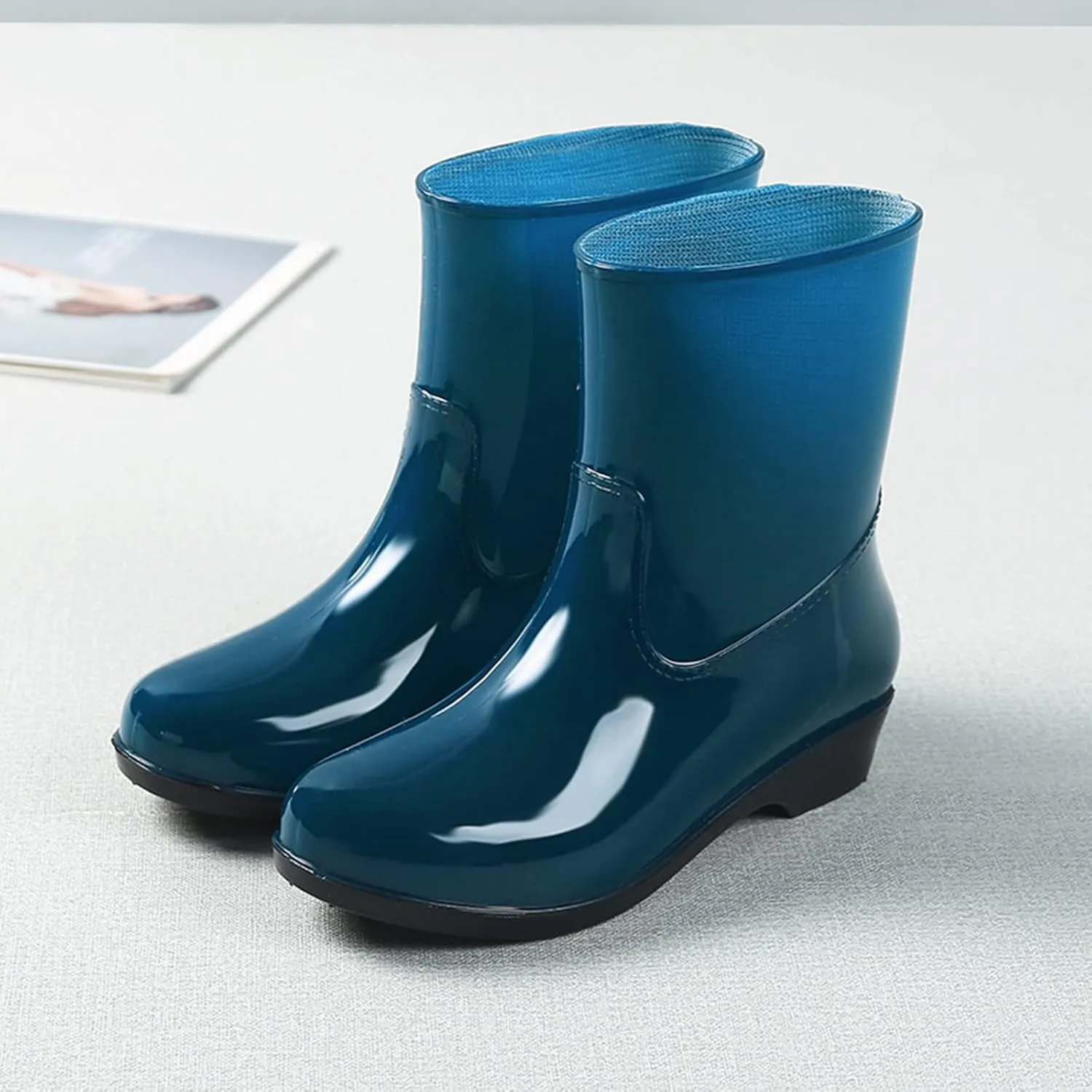 Rain Boots Women Tall Waterproof Mens Grounded Footwear Booties To Wear with Dresses Work Barefoot Shoes Packable Tall Rain Boots for Women Waterproof Chelsea Boots