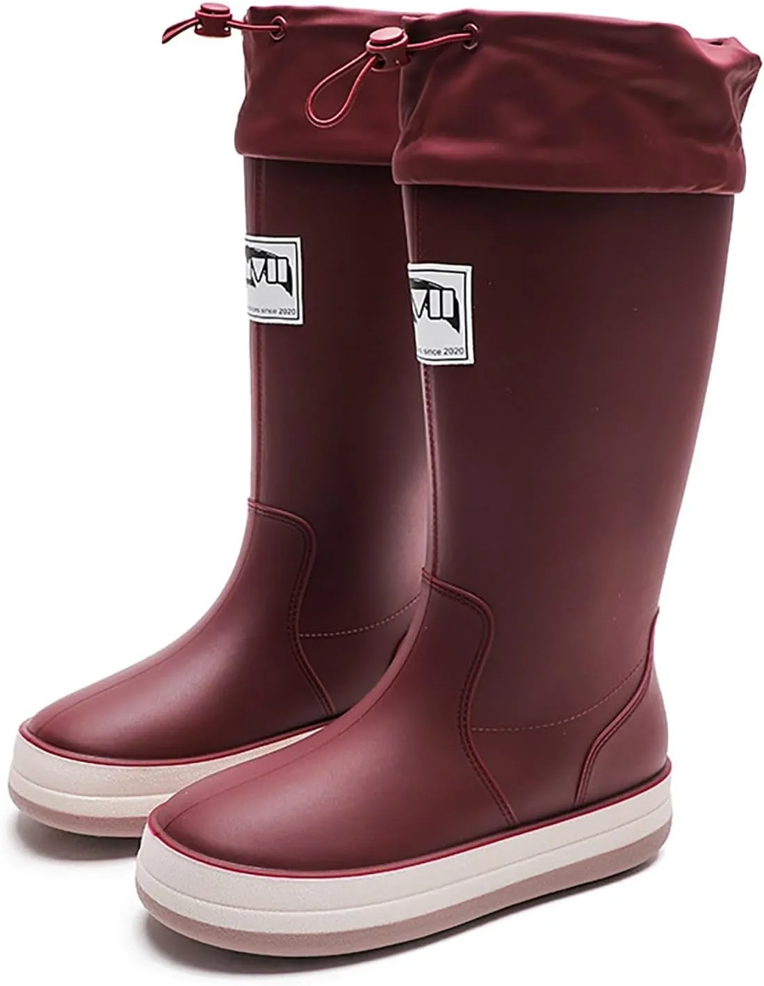 Rain Boots Women Tall Waterproof Mens Grounded Footwear Lace Up Fall Booties 2024 Low Heel Slip On Barefoot Shoes Women's Ankle Rain Boots Rubber Fishing Deck