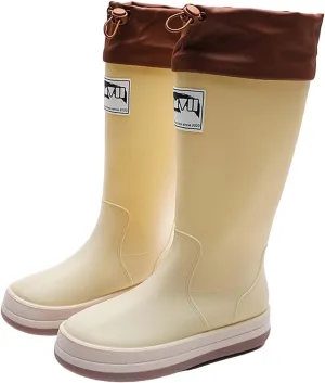 Rain Boots Women Tall Waterproof Mens Grounded Footwear Lace Up Fall Booties 2024 Low Heel Slip On Barefoot Shoes Women's Ankle Rain Boots Rubber Fishing Deck