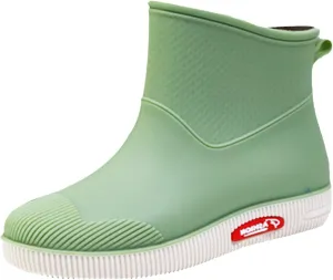 Rain Boots Women Wide Feet Mens Grounded Footwear Booties with Heel Slip On Barefoot Shoes Mens Rain Boots Slip On Non-Slip Rubber Waterproof Mens Boots Casual