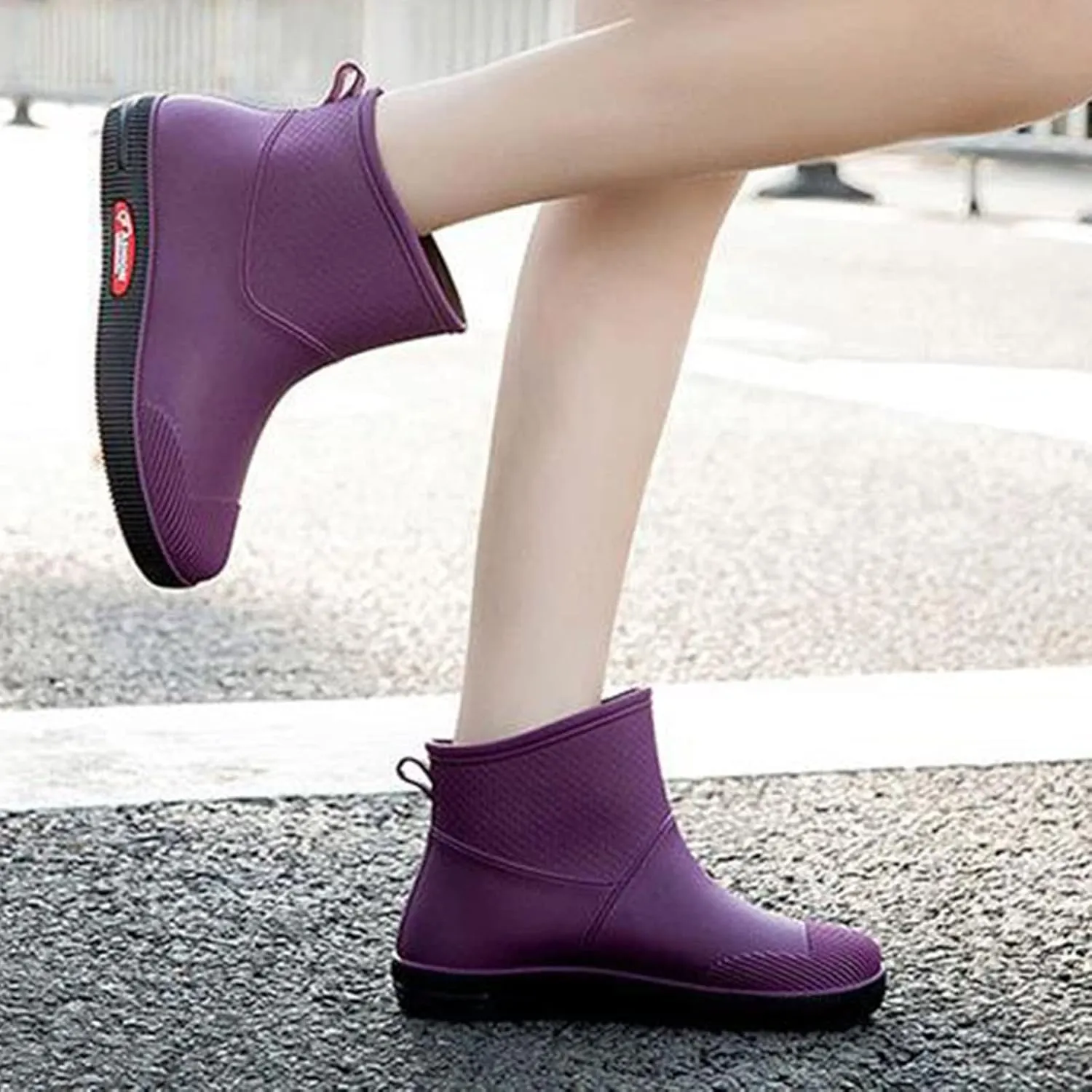 Rain Boots Women Wide Feet Mens Grounded Footwear Booties with Heel Slip On Barefoot Shoes Mens Rain Boots Slip On Non-Slip Rubber Waterproof Mens Boots Casual