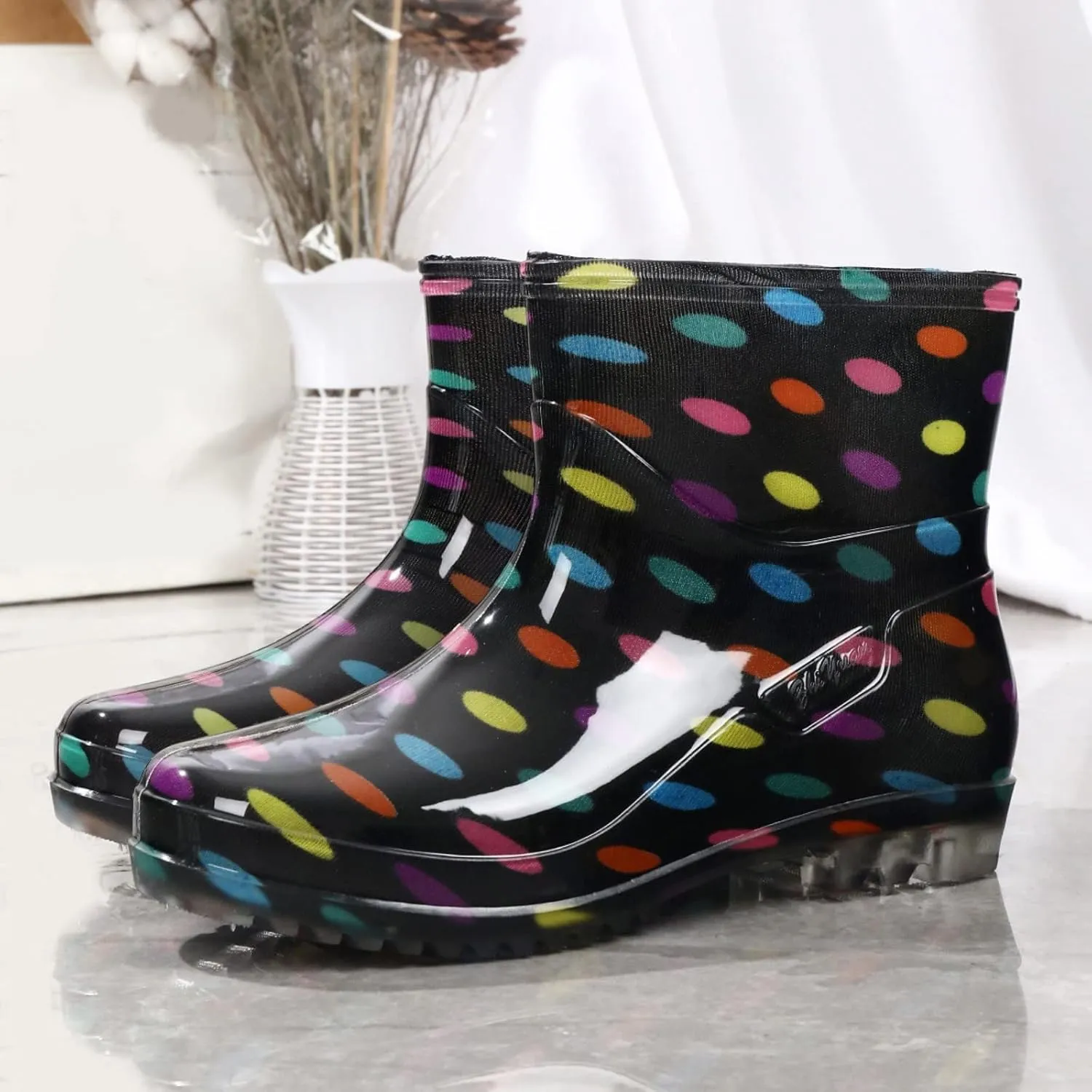 Rain Boots Women Wide Feet Mens Grounded Footwear Small Heel Booties Non Slip Work Barefoot Shoes Women's Mid Calf Rain Boots Waterproof Fashion Womens Chelsea Boots