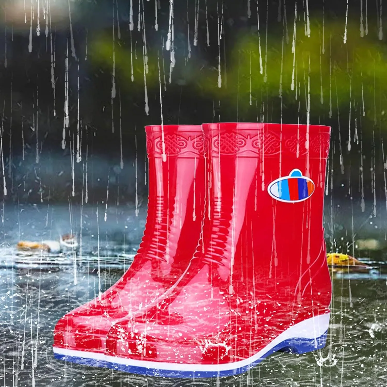 Rain Boots Women Women's Short Rain Boots Waterproof Garden Shoes Outdoor Rain Shoes for Hunting Gardening Farming