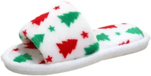 RErom Women Christmas Slippers Fuzzy Slippers Indoor Plush Comfy Faux Fur Shoes Anti-Skid Sole Xmas Holiday Slippers