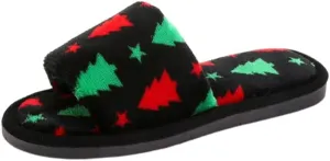 RErom Women Christmas Slippers Fuzzy Slippers Indoor Plush Comfy Faux Fur Shoes Anti-Skid Sole Xmas Holiday Slippers