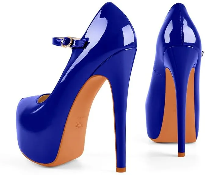 richealnini Women's Platform Mary Jane High Heels Pumps Wedding Party Dress
