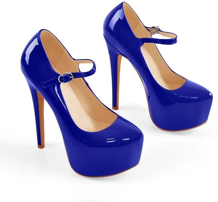 richealnini Women's Platform Mary Jane High Heels Pumps Wedding Party Dress
