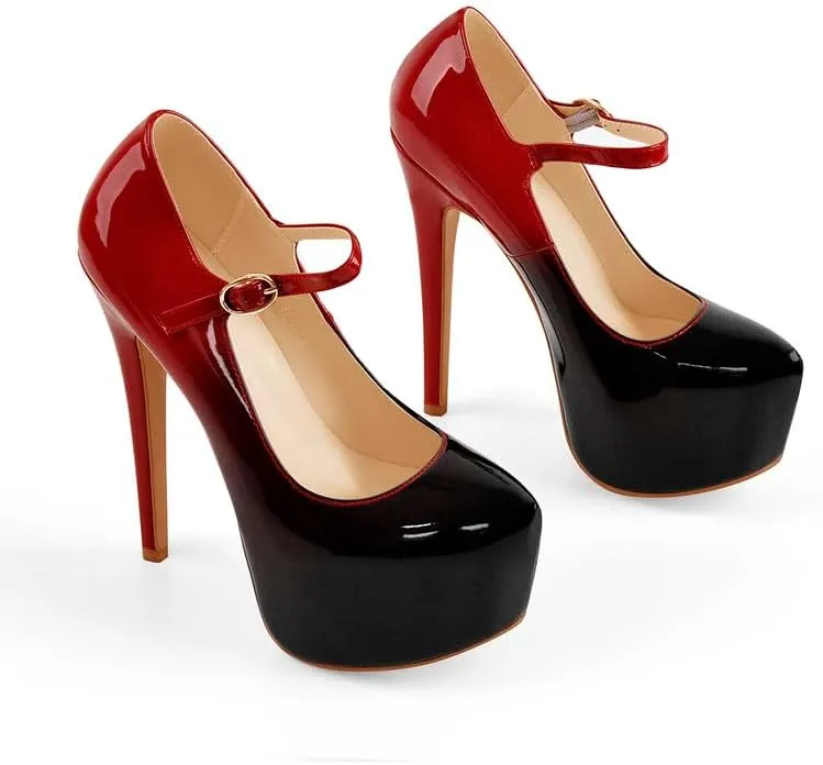 richealnini Women's Platform Mary Jane High Heels Pumps Wedding Party Dress
