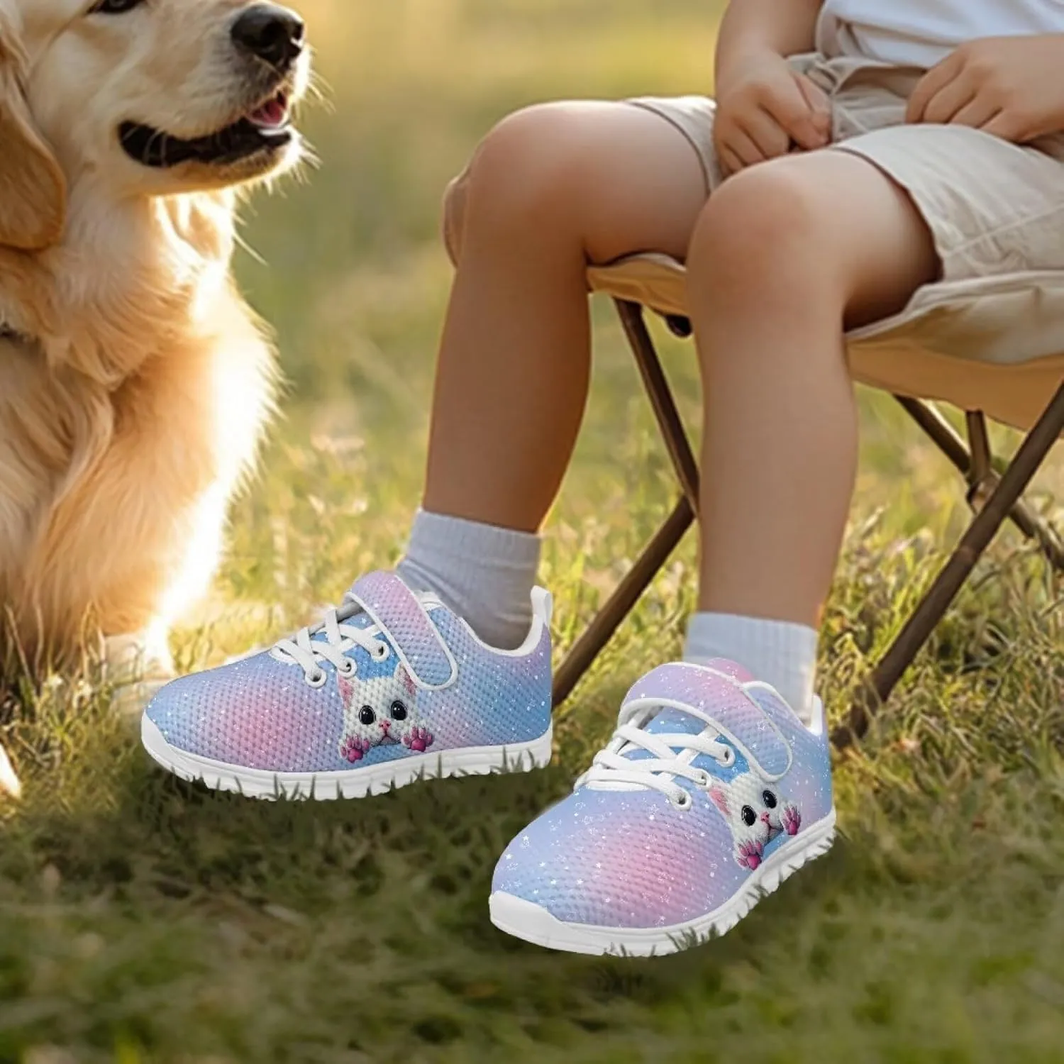 Running Athletic Shoes for Girls Slip On Tennis Shoes Kids Gym Shoes