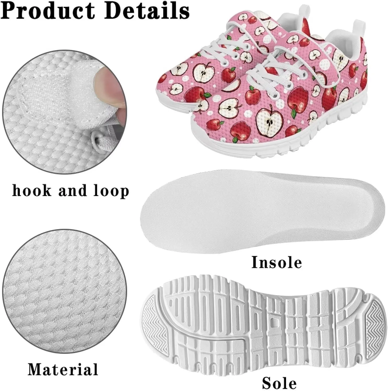 Running Athletic Shoes for Girls Slip On Tennis Shoes Kids Gym Shoes