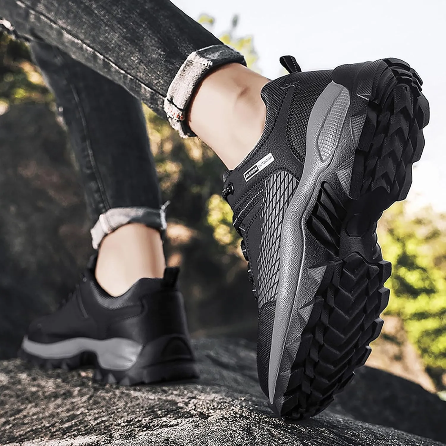 Running Shoes for Men Slip on Hiking Shoes Comfortable Cushioning Sneakers with Arch Support Tennis Shoes Casual Walking Shoes Fall Winter House Work Athletic Workout