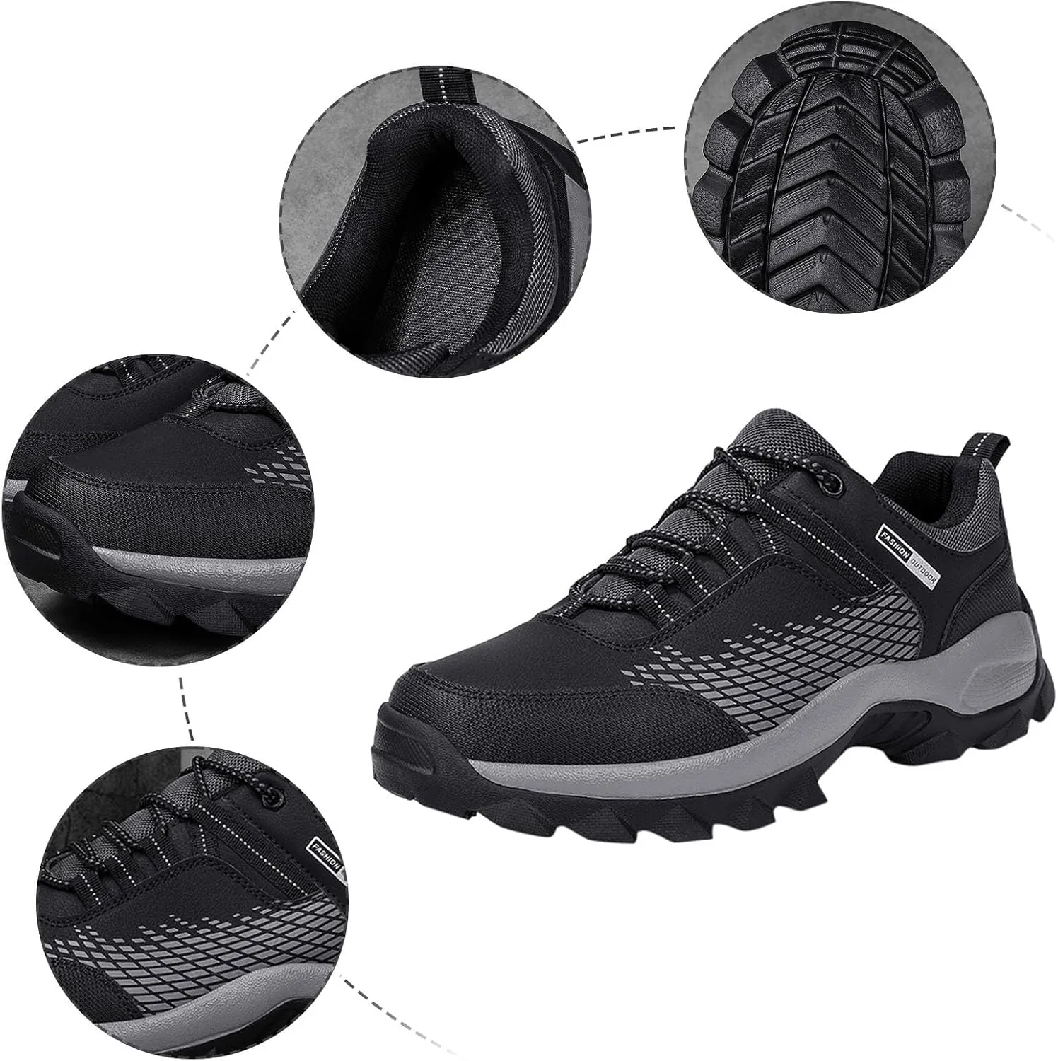 Running Shoes for Men Slip on Hiking Shoes Comfortable Cushioning Sneakers with Arch Support Tennis Shoes Casual Walking Shoes Fall Winter House Work Athletic Workout