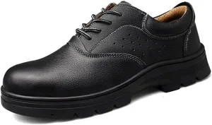 Safety Shoes with Steel Toe Cap, Puncture-Proof Shock-Absorbing Safety Trainers Mens Womens Work Boots Lightweight & Non-Slip (Color : Black, Size : 5.5 US)