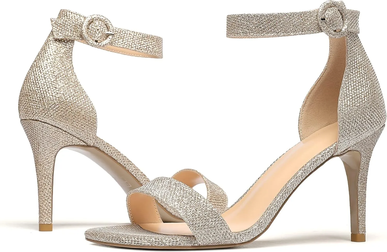 SAMMITOP Women's Open Toe High Heels Ankle Strap Sandals Stilettos Shoes
