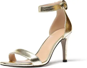 SAMMITOP Women's Open Toe High Heels Ankle Strap Sandals Stilettos Shoes