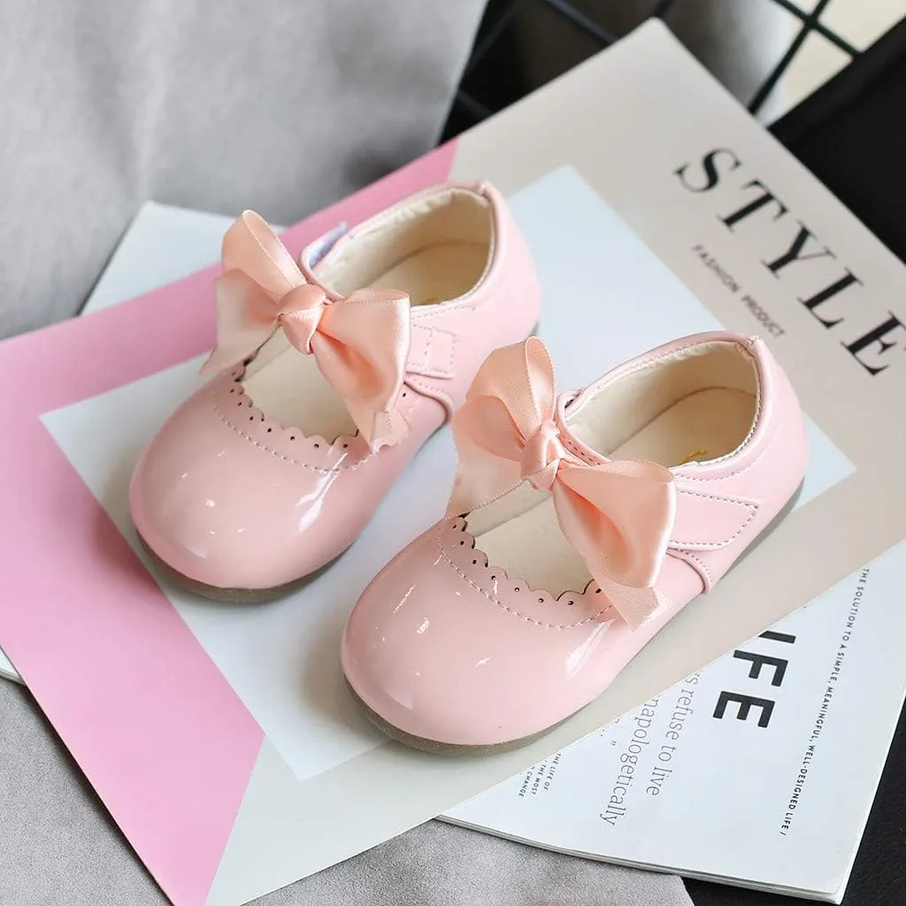 Shoes for Girls,Toddler Girls Infant Baby Shoes Knot Kids Leather Princess Sandals Baby Shoes Soft 0-7 Years