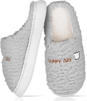 Slippers for Women-Fuzzy Memory Foam Slippers Soft Lightweight Warm Slip On House Slippers,Anti-Skid Cozy Plush for Indoor Outdoor Slipper