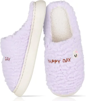 Slippers for Women-Fuzzy Memory Foam Slippers Soft Lightweight Warm Slip On House Slippers,Anti-Skid Cozy Plush for Indoor Outdoor Slipper