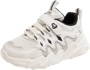 Sneakers for Girls Boys Hook and Loop Non-Slip Athletic Shoes Breathable Mesh Tennis Running Shoes Comfortable Walking Shoes