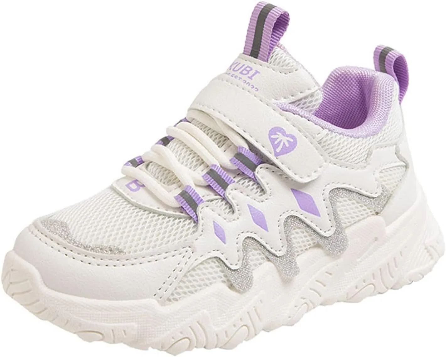 Sneakers for Girls Boys Hook and Loop Non-Slip Athletic Shoes Breathable Mesh Tennis Running Shoes Comfortable Walking Shoes