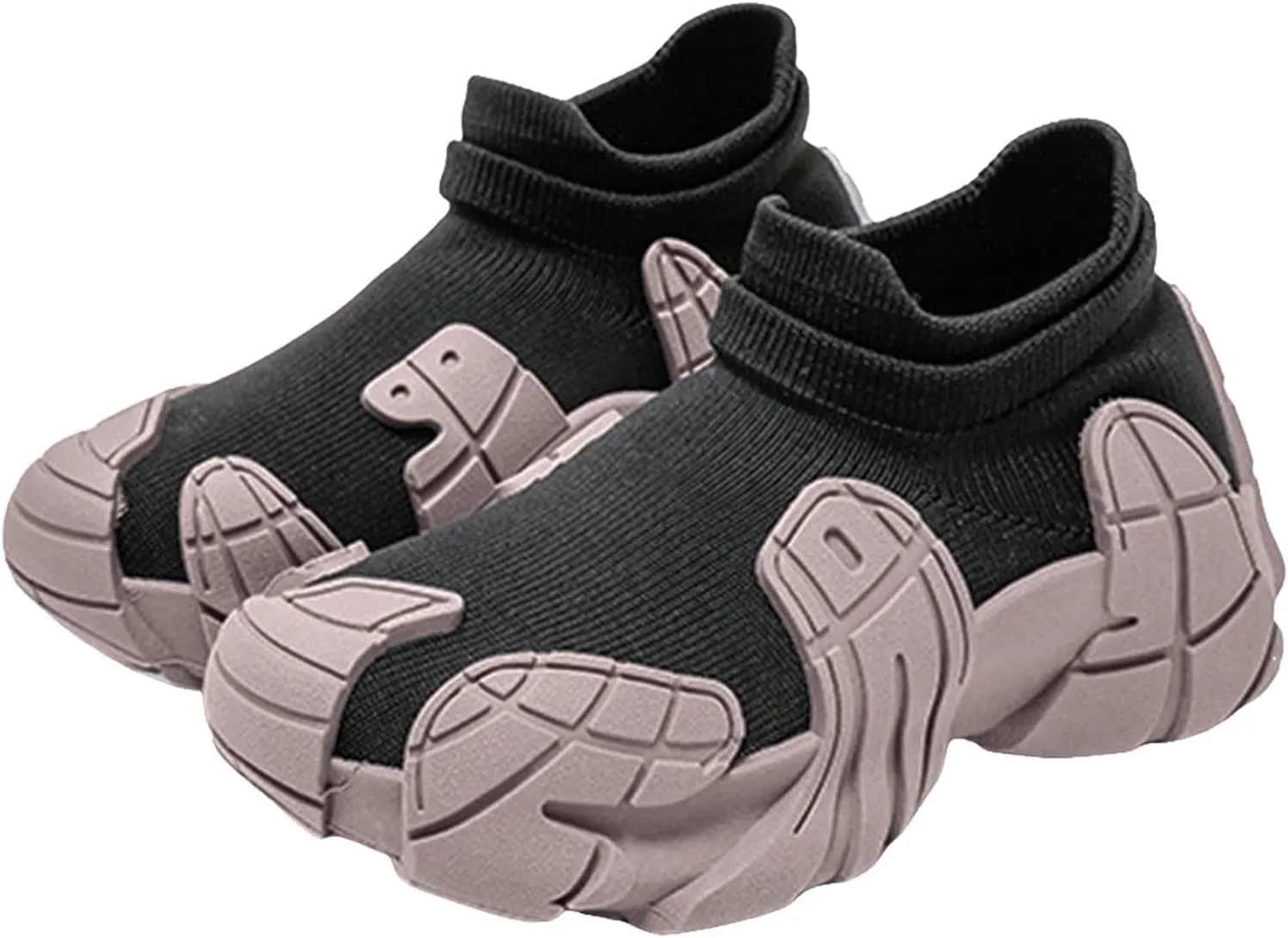 Sneakers for Girls Elastic Knit Breathable Sneakers Kids Lightweight Non Slip Sneakers Outdoor Running Athletic Shoes