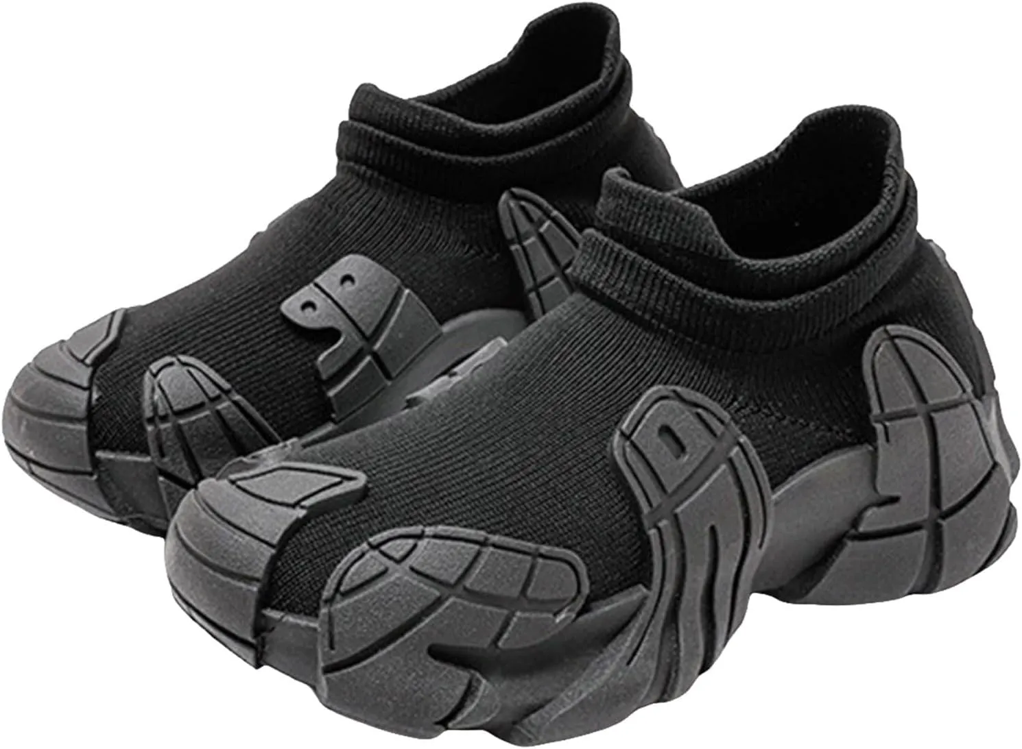 Sneakers for Girls Elastic Knit Breathable Sneakers Kids Lightweight Non Slip Sneakers Outdoor Running Athletic Shoes