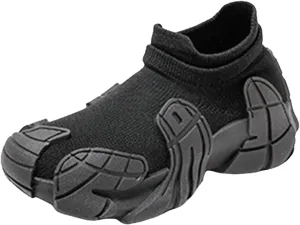 Sneakers for Girls Elastic Knit Breathable Sneakers Kids Lightweight Non Slip Sneakers Outdoor Running Athletic Shoes