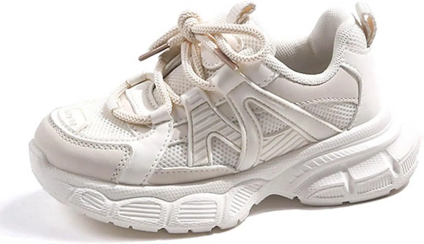 Sneakers for Girls Fashion Tennis Sports Sneaker Kids Lightweight Comfortable Breathable Lace-up Running Athletic Shoes