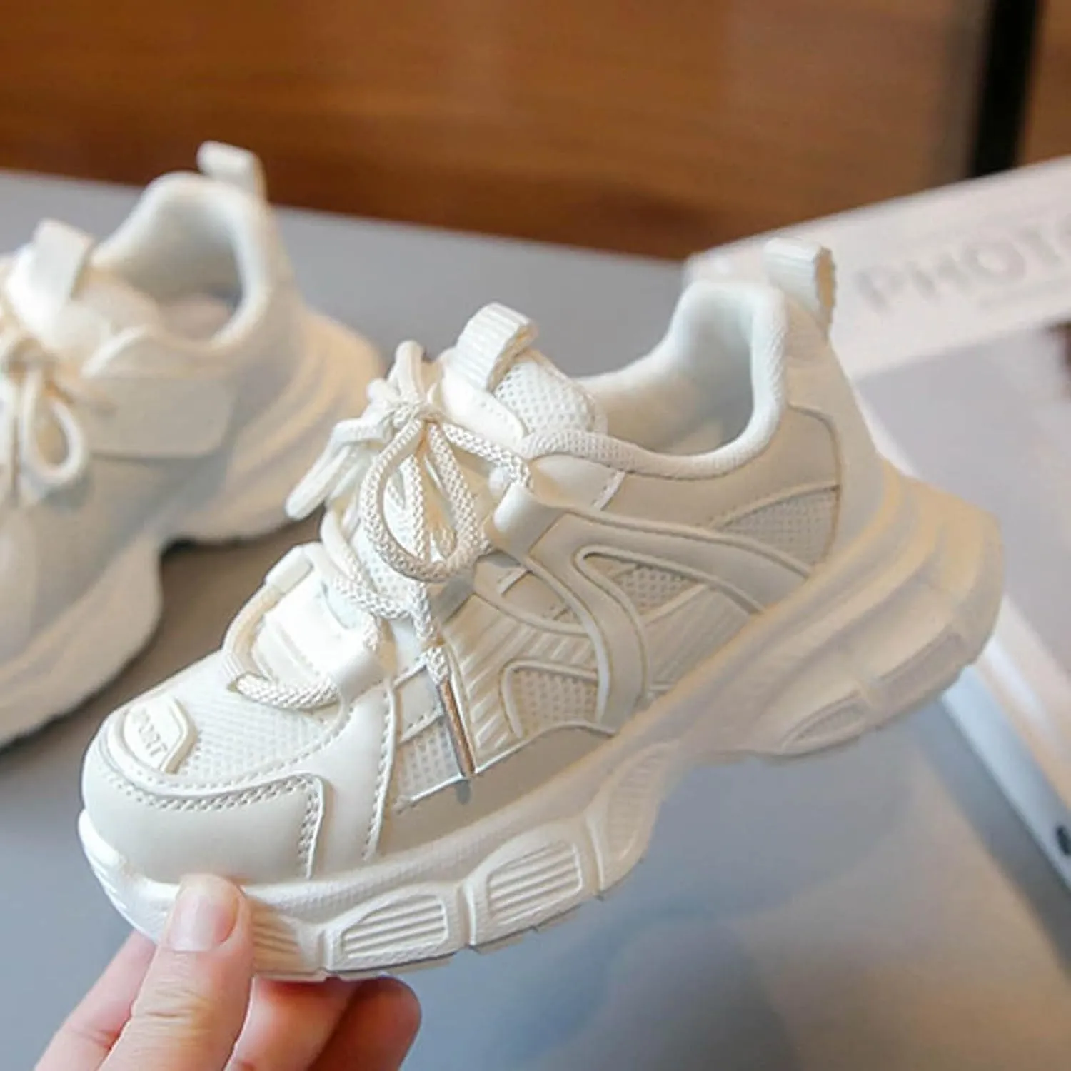 Sneakers for Girls Fashion Tennis Sports Sneaker Kids Lightweight Comfortable Breathable Lace-up Running Athletic Shoes