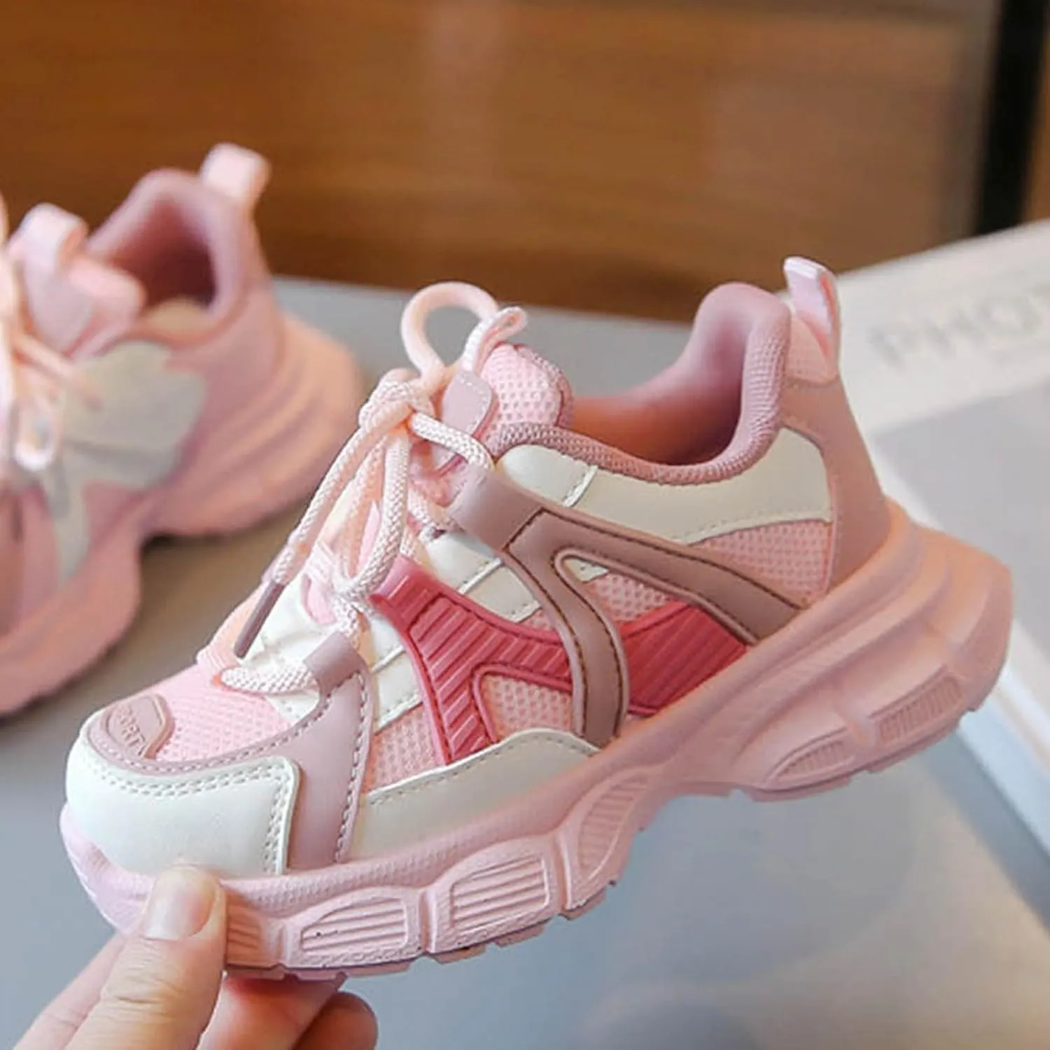 Sneakers for Girls Fashion Tennis Sports Sneaker Kids Lightweight Comfortable Breathable Lace-up Running Athletic Shoes