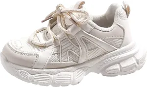 Sneakers for Girls Fashion Tennis Sports Sneaker Kids Lightweight Comfortable Breathable Lace-up Running Athletic Shoes