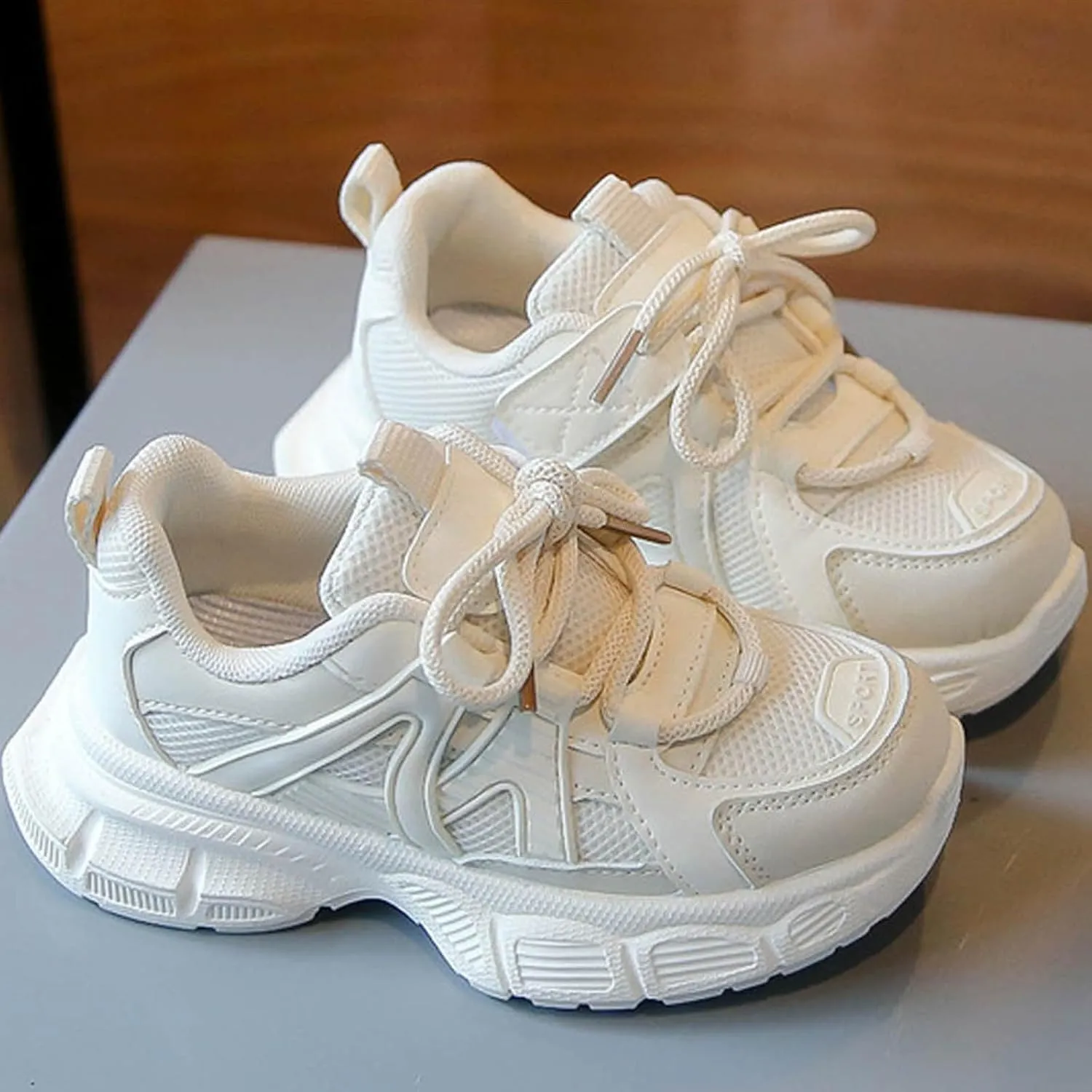 Sneakers for Girls Fashion Tennis Sports Sneaker Kids Lightweight Comfortable Breathable Lace-up Running Athletic Shoes