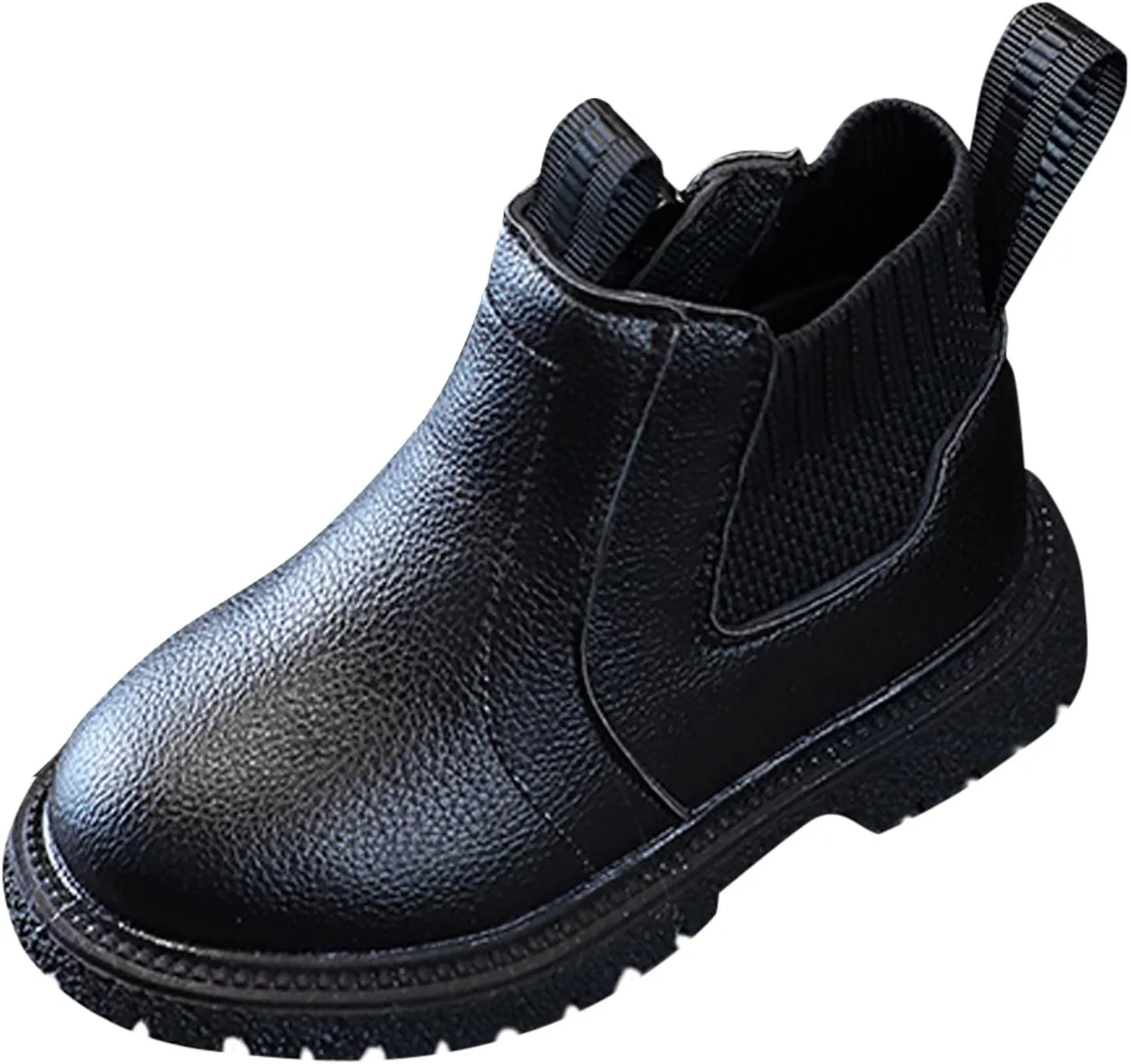Solid Color Shoes 4 to 12Y Girls Boys Children Ankle Boots Kids Low Heel Booties Fashion Side Zipper Short Flat
