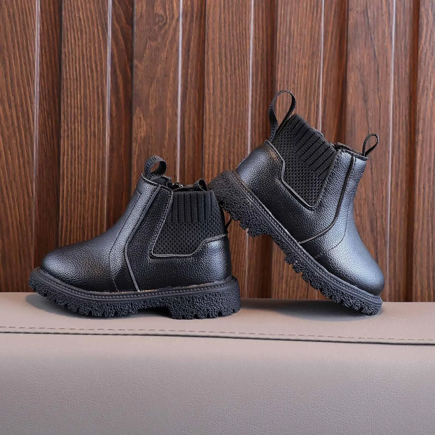Solid Color Shoes 4 to 12Y Girls Boys Children Ankle Boots Kids Low Heel Booties Fashion Side Zipper Short Flat