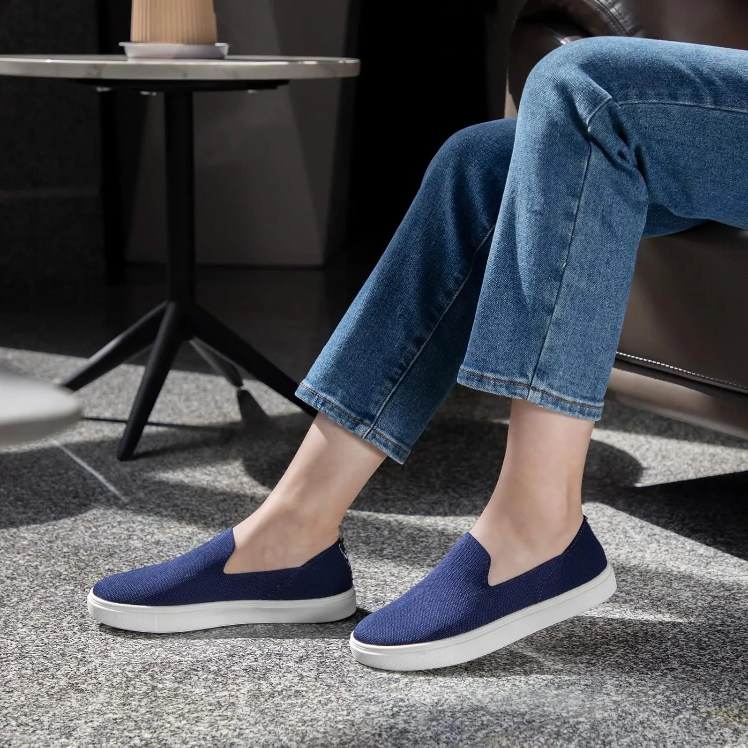 STQ Slip on Shoes for Women Breathable Fashion Sneakers Comfortable Knit Casual Shoes