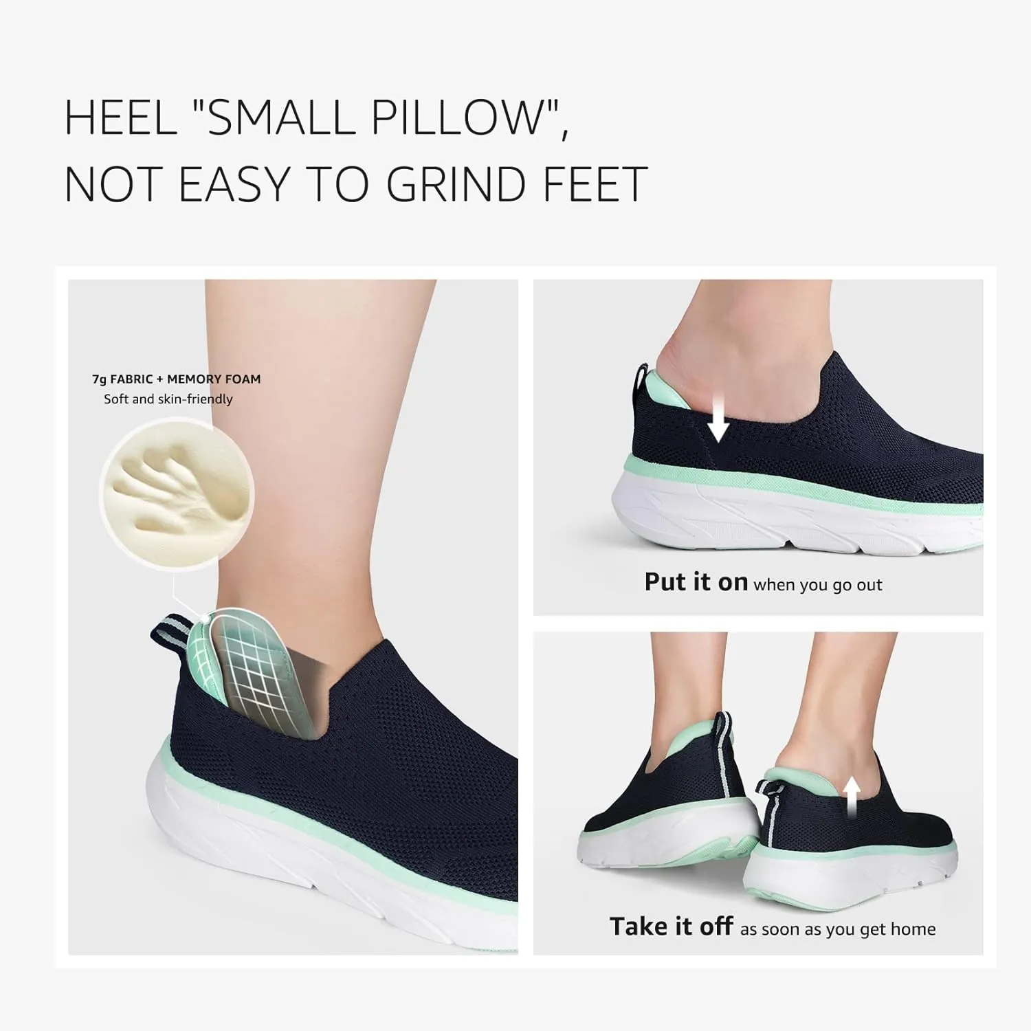 STQ Slip on Sneakers Women Walking Shoes with Arch Support Comfortable Non-Slip Nurse Shoes