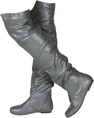 Stylish Classic Round Toe Low Heeled Over The Knee Western Boots Round Toe Over The Knee High Womens Tall Dress Boots