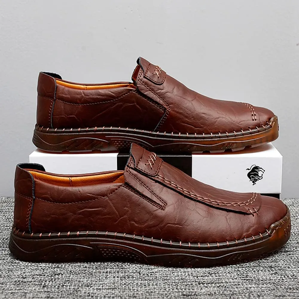 SUKKCCNO Men's Leather Fashion Casual Shoes Driving Shoes Light Flat Shoes Leather Casual Boat Shoes Walking Shoes