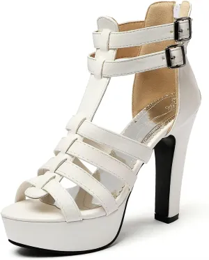 Summer Shoes For Women Sandals Platform High Heels Peep Toe White Red Party Dance Pumps Shoes Ladies Large Size