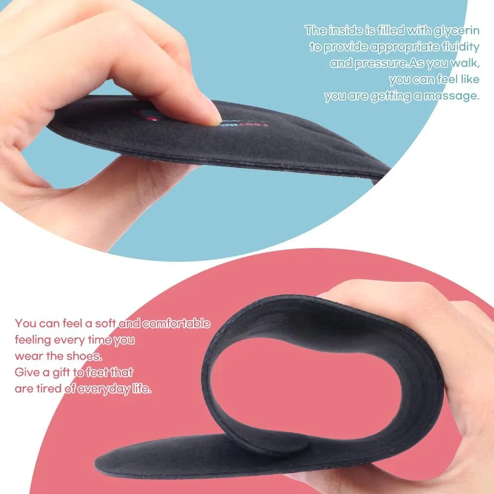 Superior Massaging Gel Shoe Inserts – Comfort & Shock-Absorbing Insoles for Foot Relief, Glycerin-Filled for Men & Women (11.5 US Men's (XL Size))