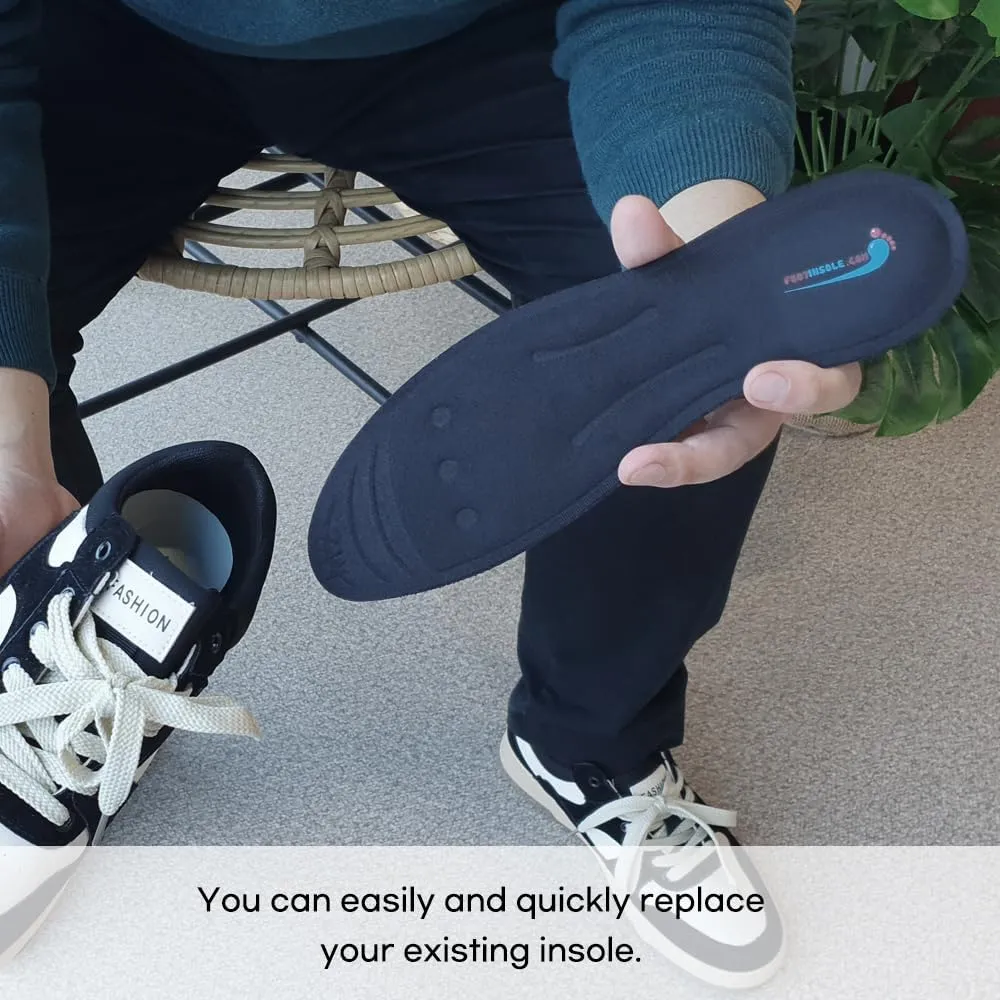 Superior Massaging Gel Shoe Inserts – Comfort & Shock-Absorbing Insoles for Foot Relief, Glycerin-Filled for Men & Women (11.5 US Men's (XL Size))